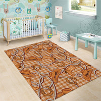 Brown Hawaii Palaka Cowboy Area Rug Hawaiian Paniolo Festival Spirit