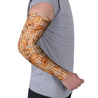 Brown Hawaii Palaka Cowboy Arm Sleeves Hawaiian Paniolo Festival Spirit