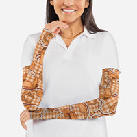 Brown Hawaii Palaka Cowboy Arm Sleeves Hawaiian Paniolo Festival Spirit
