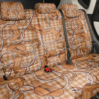 Brown Hawaii Palaka Cowboy Back Car Seat Cover Hawaiian Paniolo Festival Spirit