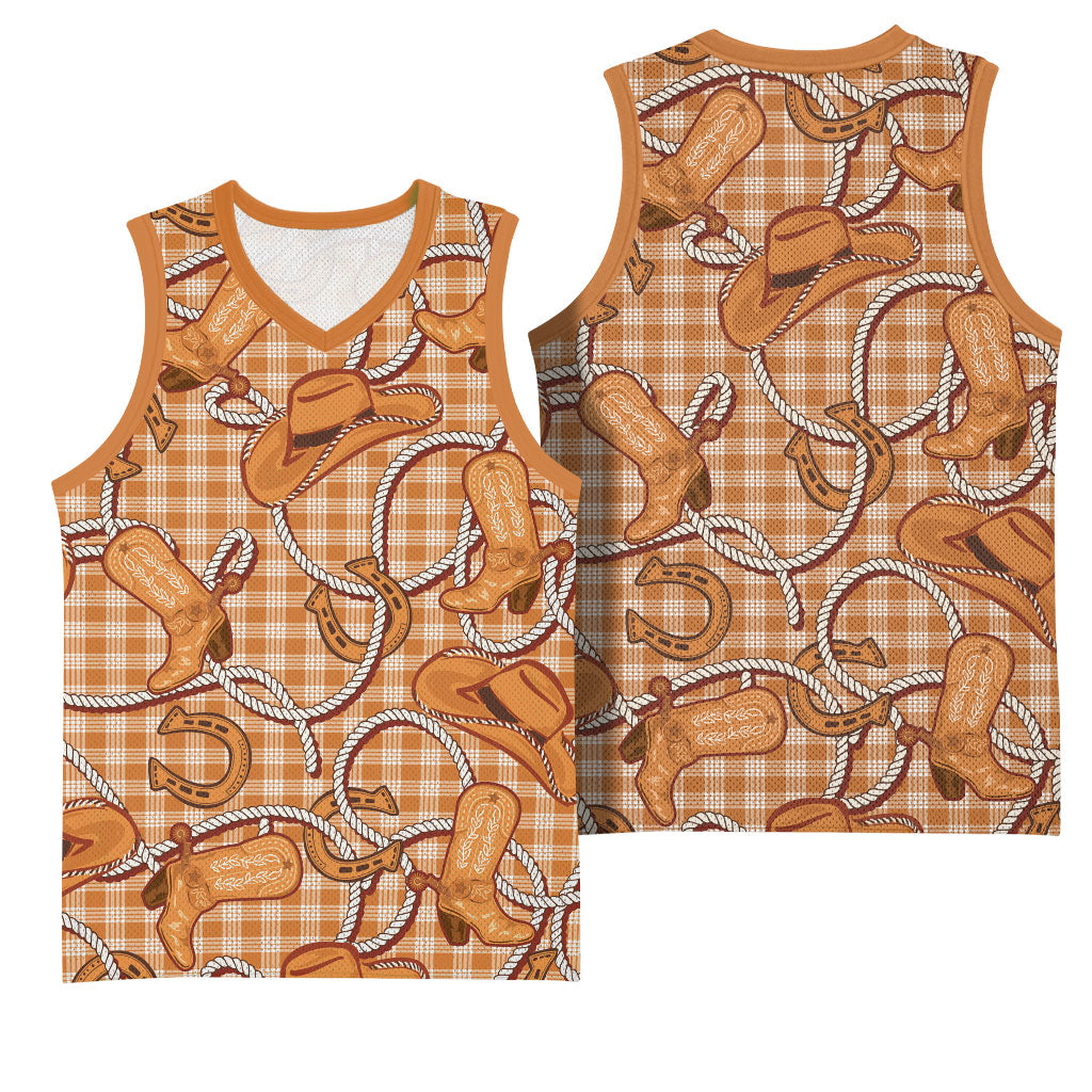 Brown Hawaii Palaka Cowboy Basketball Jersey Hawaiian Paniolo Festival Spirit