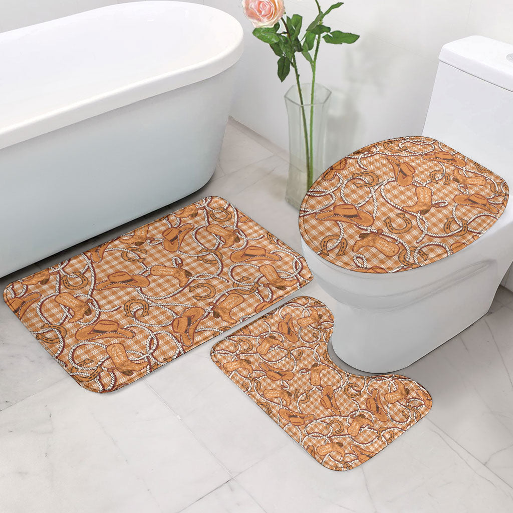Brown Hawaii Palaka Cowboy Bathroom Set Hawaiian Paniolo Festival Spirit