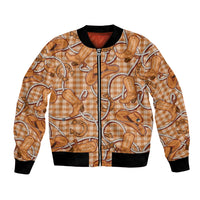 Brown Hawaii Palaka Cowboy Bomber Jacket Hawaiian Paniolo Festival Spirit