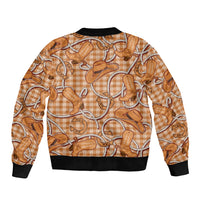 Brown Hawaii Palaka Cowboy Bomber Jacket Hawaiian Paniolo Festival Spirit