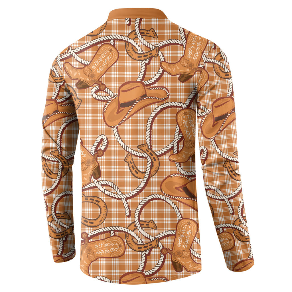 Brown Hawaii Palaka Cowboy Button Sweatshirt Hawaiian Paniolo Festival Spirit