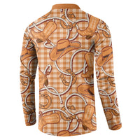 Brown Hawaii Palaka Cowboy Button Sweatshirt Hawaiian Paniolo Festival Spirit