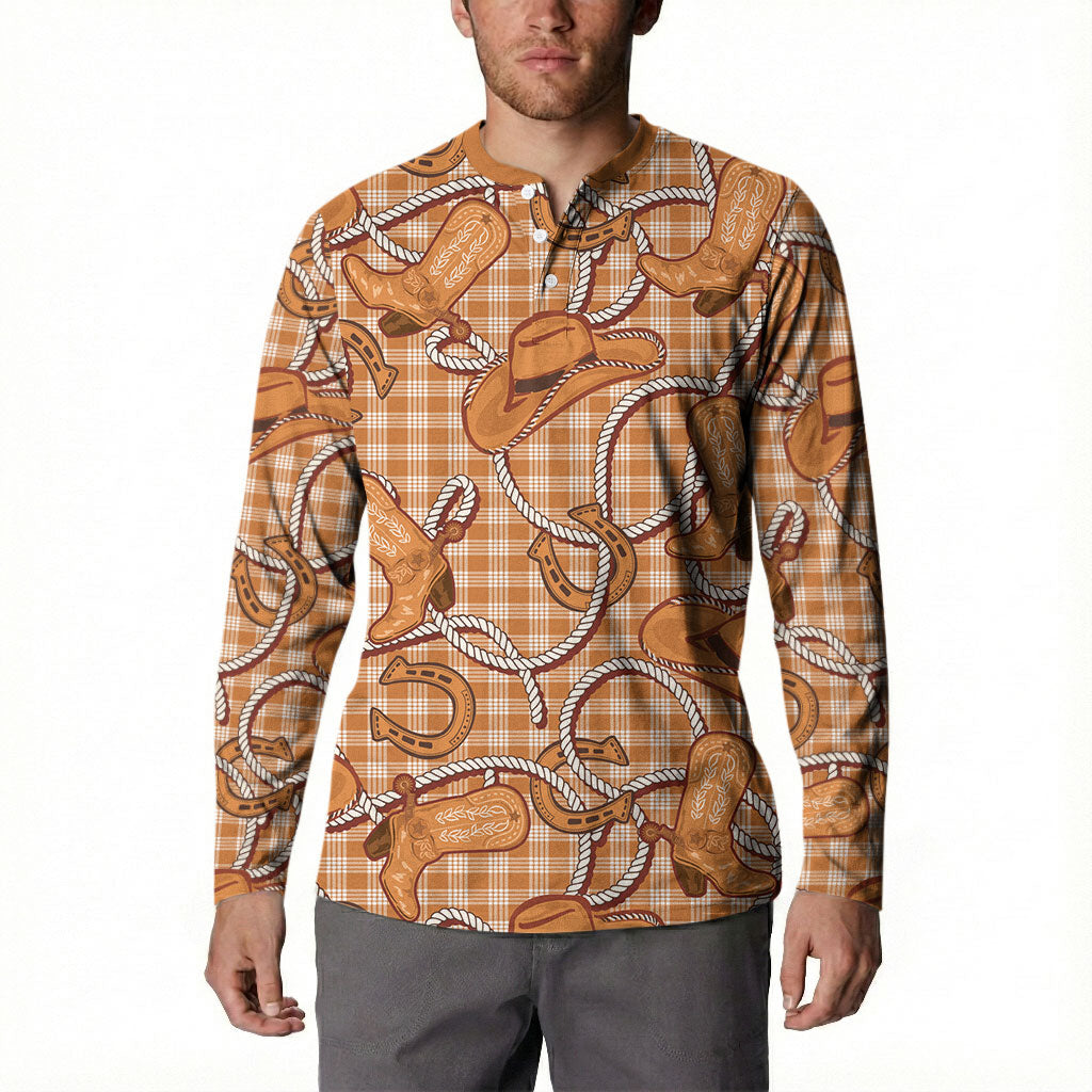 Brown Hawaii Palaka Cowboy Button Sweatshirt Hawaiian Paniolo Festival Spirit