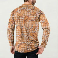 Brown Hawaii Palaka Cowboy Button Sweatshirt Hawaiian Paniolo Festival Spirit