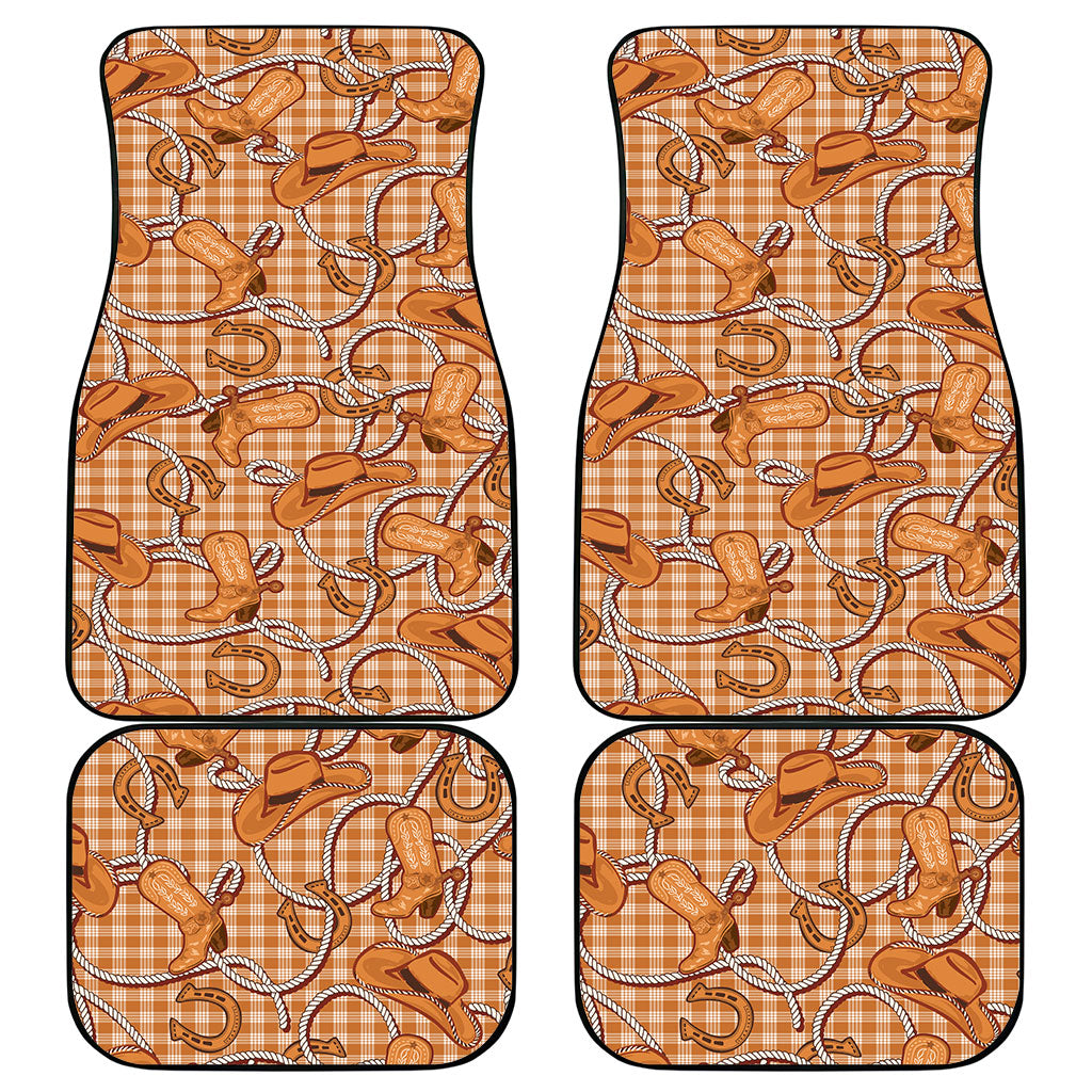 Brown Hawaii Palaka Cowboy Car Mats Hawaiian Paniolo Festival Spirit