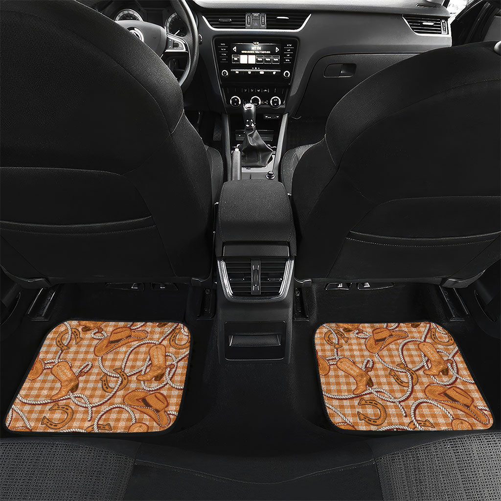 Brown Hawaii Palaka Cowboy Car Mats Hawaiian Paniolo Festival Spirit