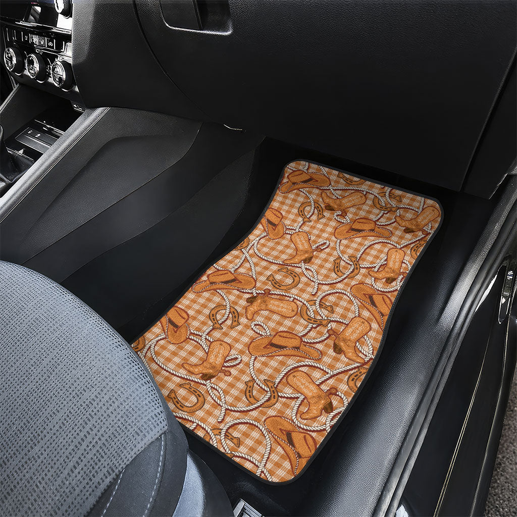 Brown Hawaii Palaka Cowboy Car Mats Hawaiian Paniolo Festival Spirit