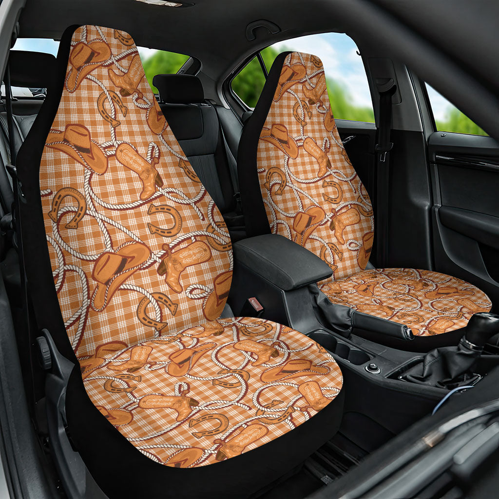 Brown Hawaii Palaka Cowboy Car Seat Cover Hawaiian Paniolo Festival Spirit