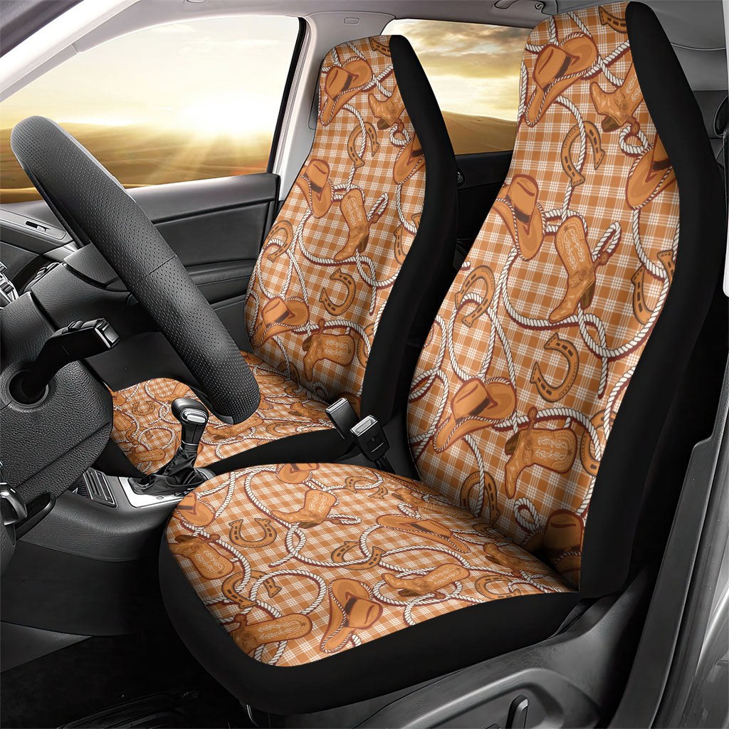 Brown Hawaii Palaka Cowboy Car Seat Cover Hawaiian Paniolo Festival Spirit