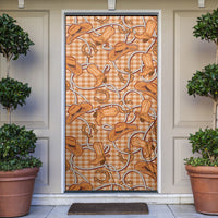 Brown Hawaii Palaka Cowboy Door Cover Hawaiian Paniolo Festival Spirit