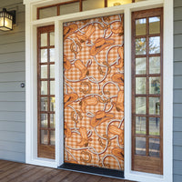 Brown Hawaii Palaka Cowboy Door Cover Hawaiian Paniolo Festival Spirit