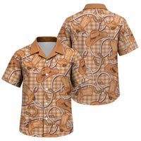 Brown Hawaii Palaka Cowboy Family Matching Summer Maxi Dress and Hawaiian Shirt Hawaiian Paniolo Festival Spirit