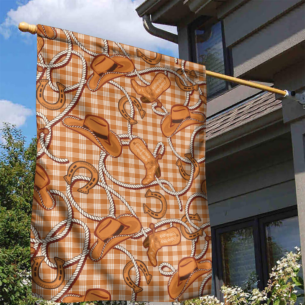 Brown Hawaii Palaka Cowboy Garden Flag Hawaiian Paniolo Festival Spirit