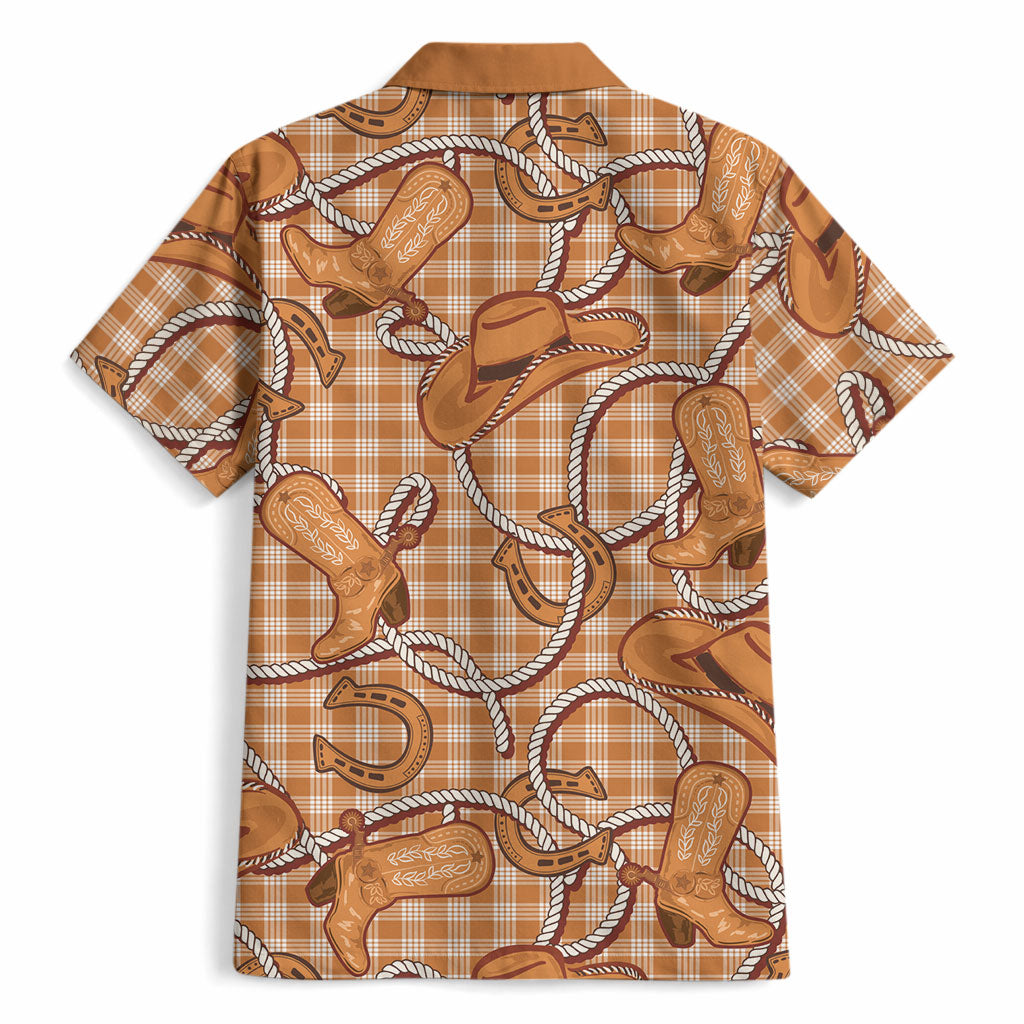 Brown Hawaii Palaka Cowboy Hawaiian Shirt Hawaiian Paniolo Festival Spirit