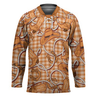 Brown Hawaii Palaka Cowboy Hockey Jersey Hawaiian Paniolo Festival Spirit