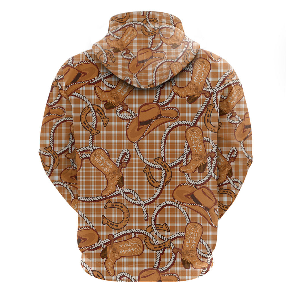 Brown Hawaii Palaka Cowboy Hoodie Hawaiian Paniolo Festival Spirit