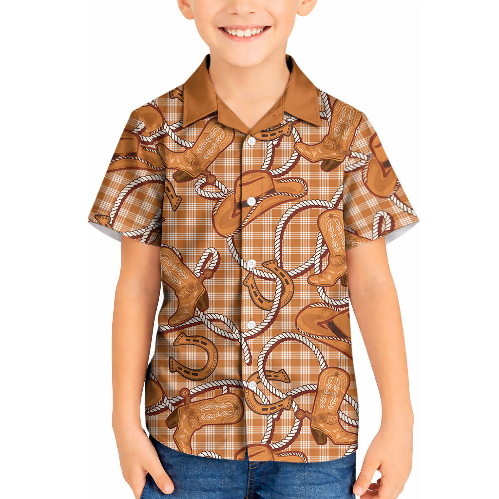 Brown Hawaii Palaka Cowboy Kid Hawaiian Shirt Hawaiian Paniolo Festival Spirit