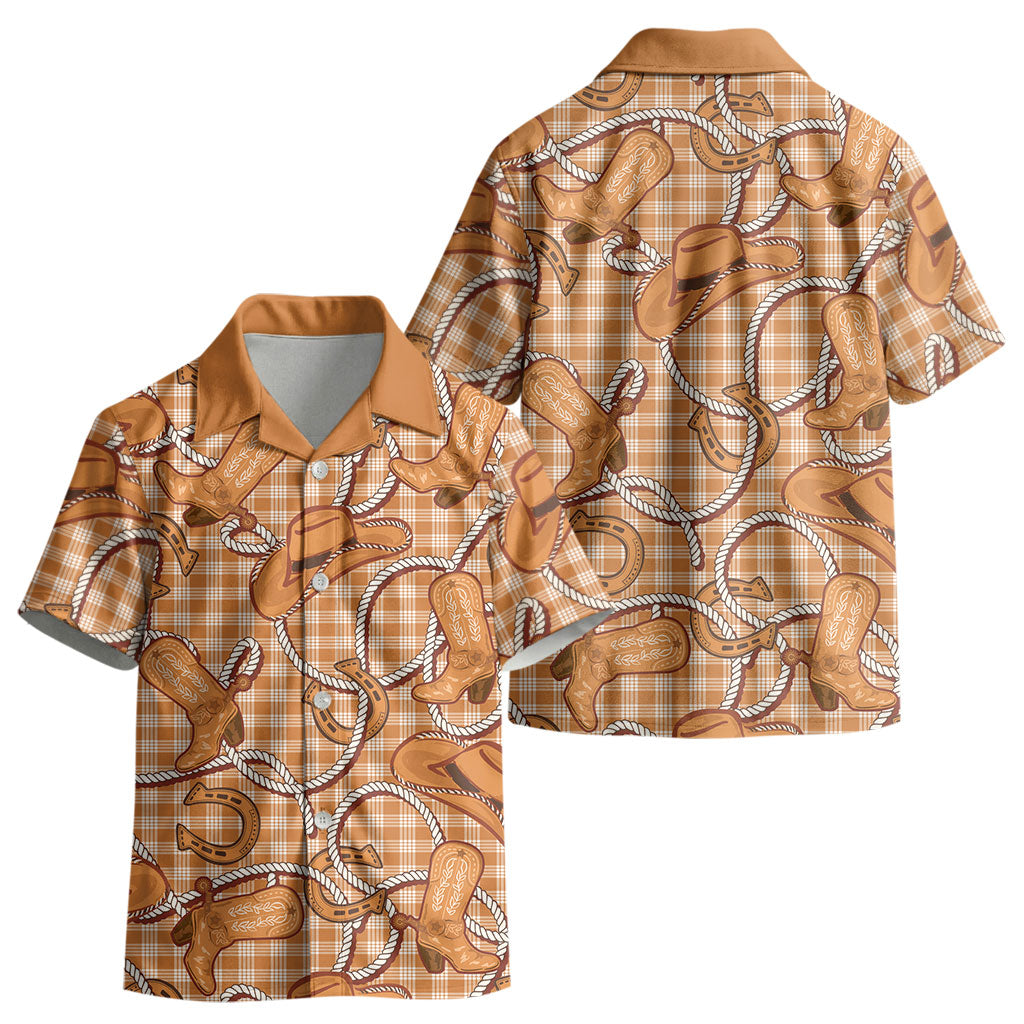 Brown Hawaii Palaka Cowboy Kid Hawaiian Shirt Hawaiian Paniolo Festival Spirit