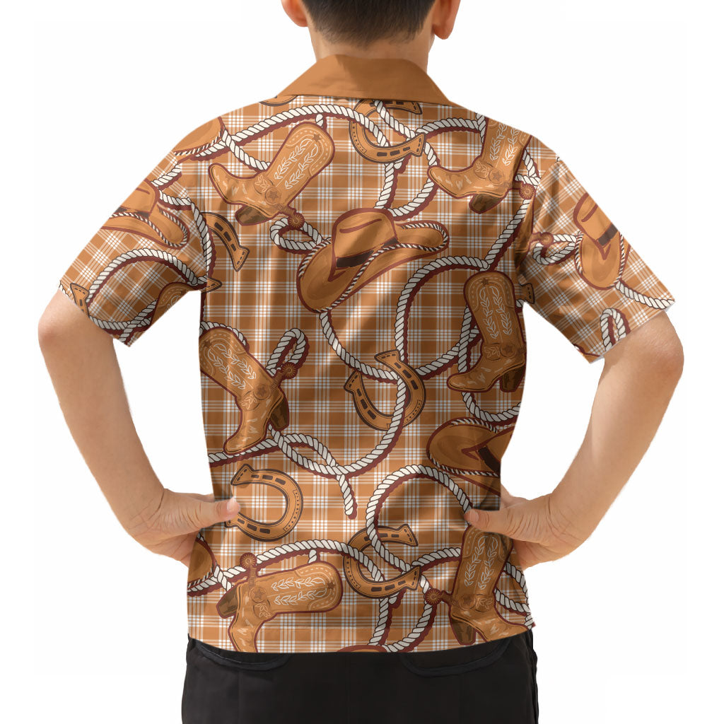 Brown Hawaii Palaka Cowboy Kid Hawaiian Shirt Hawaiian Paniolo Festival Spirit