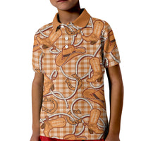 Brown Hawaii Palaka Cowboy Kid Polo Shirt Hawaiian Paniolo Festival Spirit