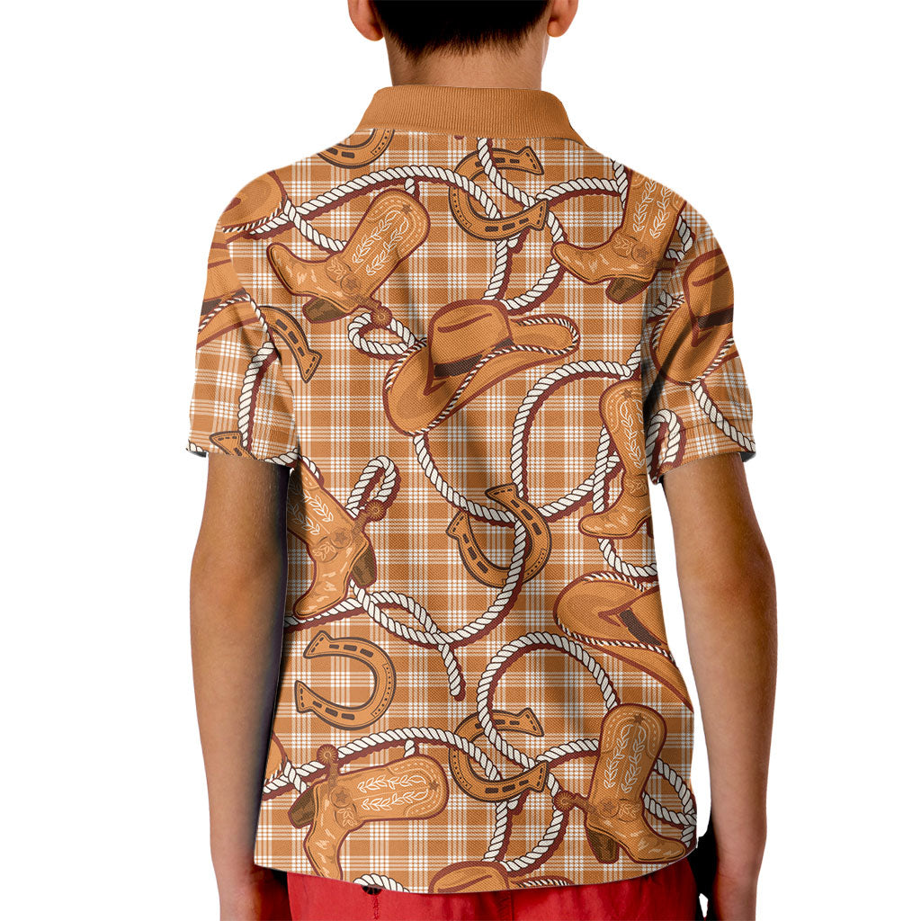 Brown Hawaii Palaka Cowboy Kid Polo Shirt Hawaiian Paniolo Festival Spirit