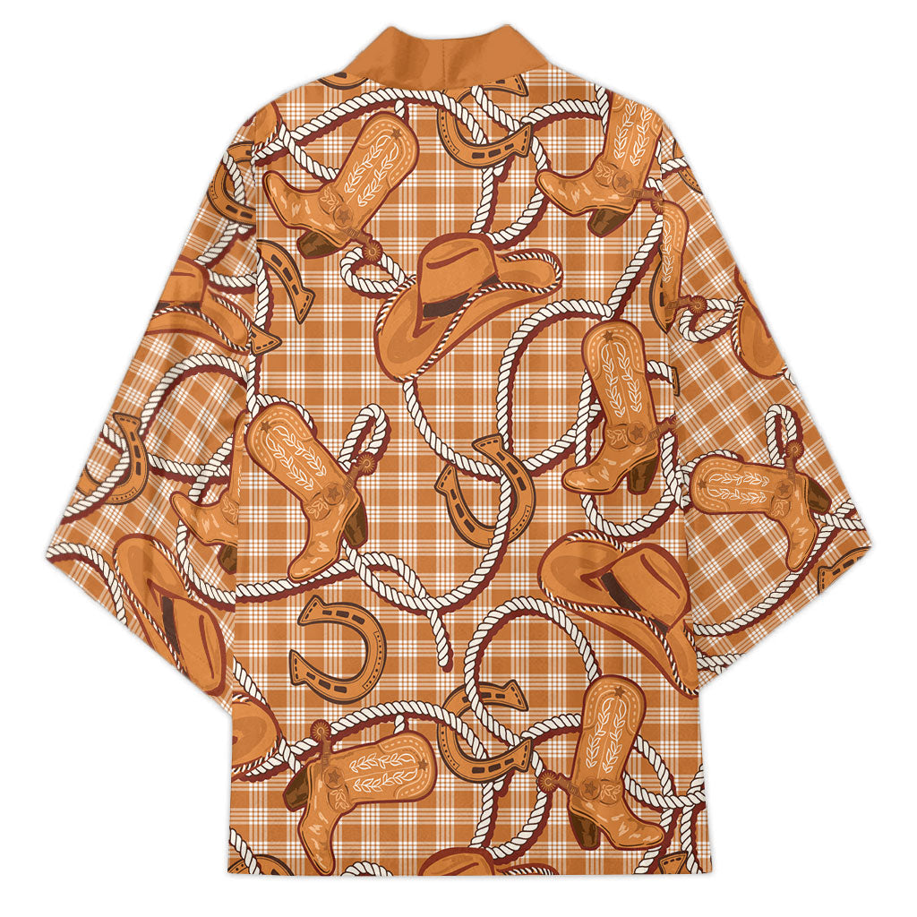 Brown Hawaii Palaka Cowboy Kimono Hawaiian Paniolo Festival Spirit
