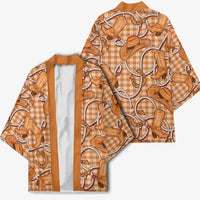 Brown Hawaii Palaka Cowboy Kimono Hawaiian Paniolo Festival Spirit