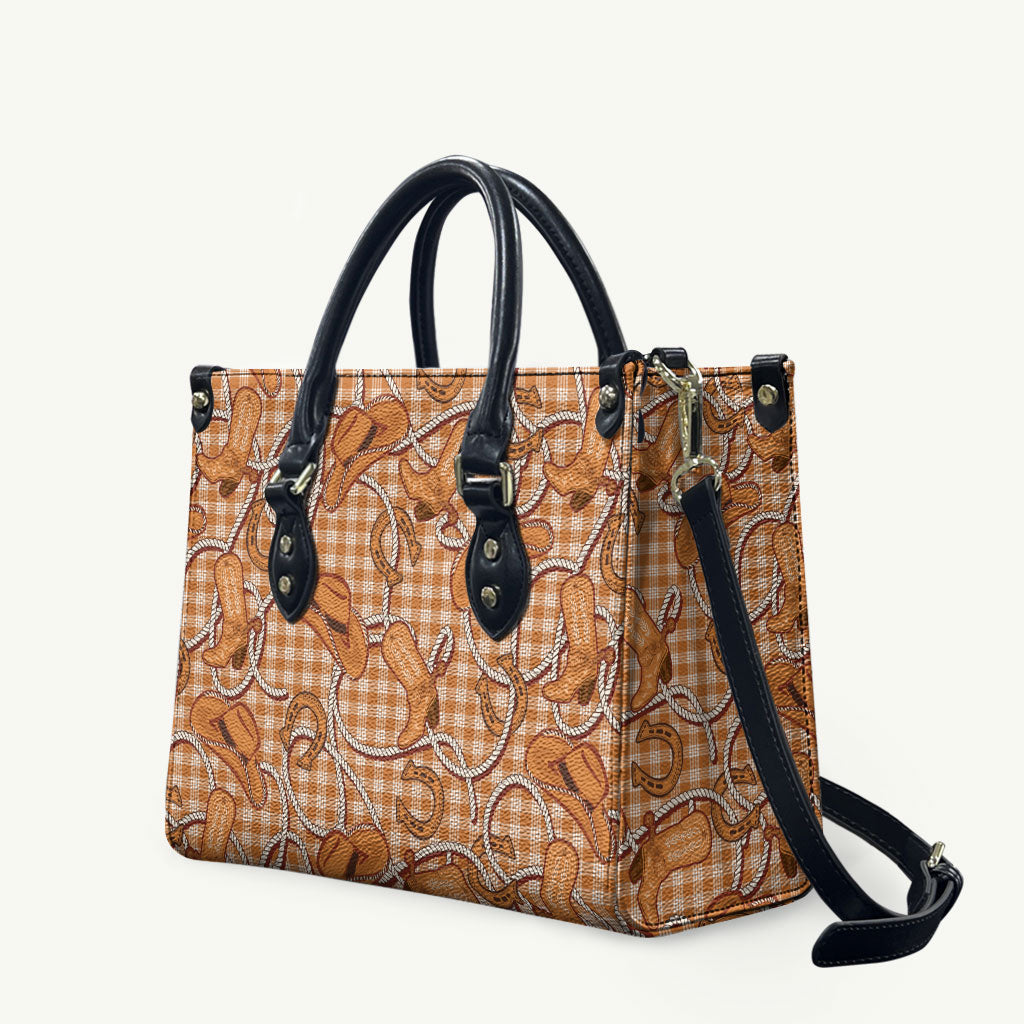 Brown Hawaii Palaka Cowboy Leather Bag Hawaiian Paniolo Festival Spirit