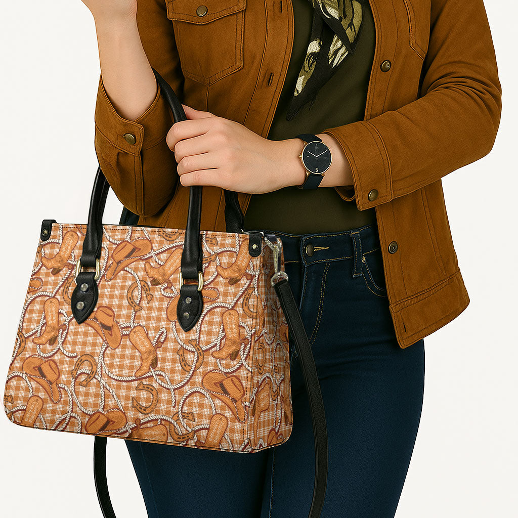 Brown Hawaii Palaka Cowboy Leather Bag Hawaiian Paniolo Festival Spirit