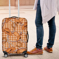 Brown Hawaii Palaka Cowboy Luggage Cover Hawaiian Paniolo Festival Spirit