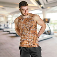 Brown Hawaii Palaka Cowboy Men Tank Top Hawaiian Paniolo Festival Spirit