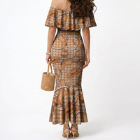 Brown Hawaii Palaka Cowboy Mermaid Dress Hawaiian Paniolo Festival Spirit