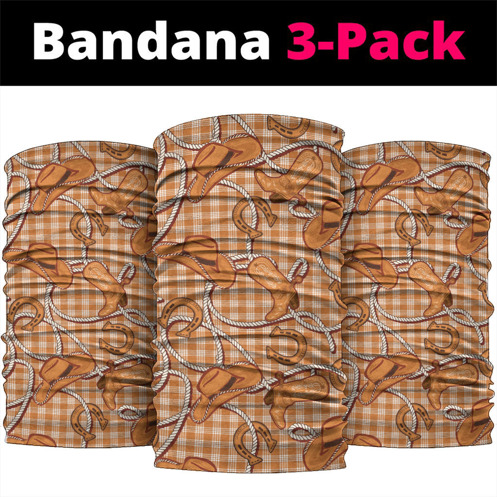 Brown Hawaii Palaka Cowboy Neck Gaiter Hawaiian Paniolo Festival Spirit