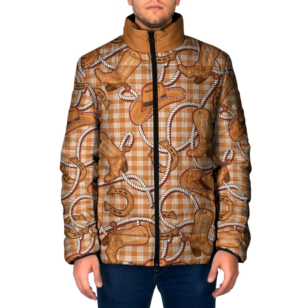Brown Hawaii Palaka Cowboy Padded Jacket Hawaiian Paniolo Festival Spirit