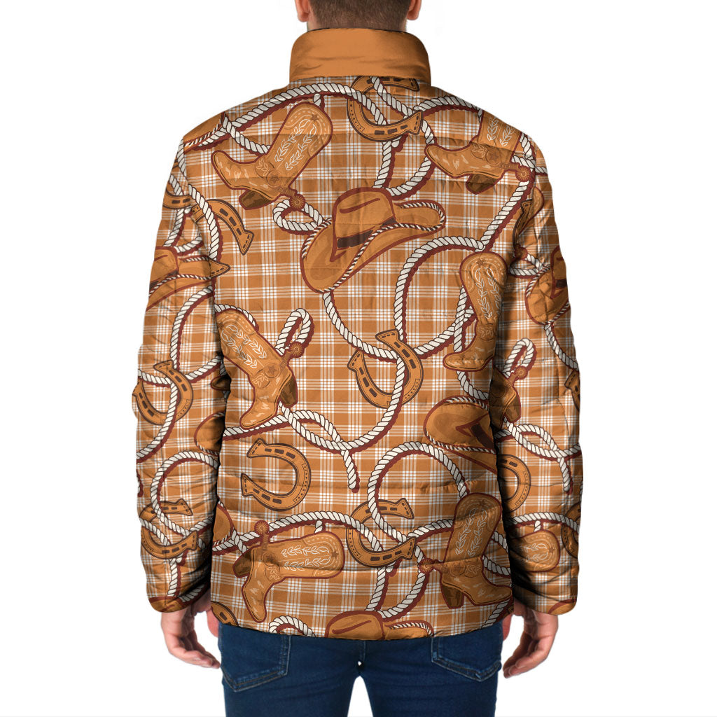 Brown Hawaii Palaka Cowboy Padded Jacket Hawaiian Paniolo Festival Spirit