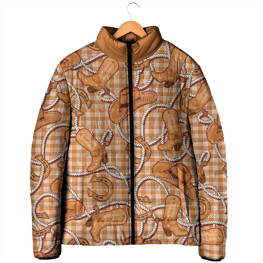 Brown Hawaii Palaka Cowboy Padded Jacket Hawaiian Paniolo Festival Spirit