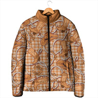 Brown Hawaii Palaka Cowboy Padded Jacket Hawaiian Paniolo Festival Spirit