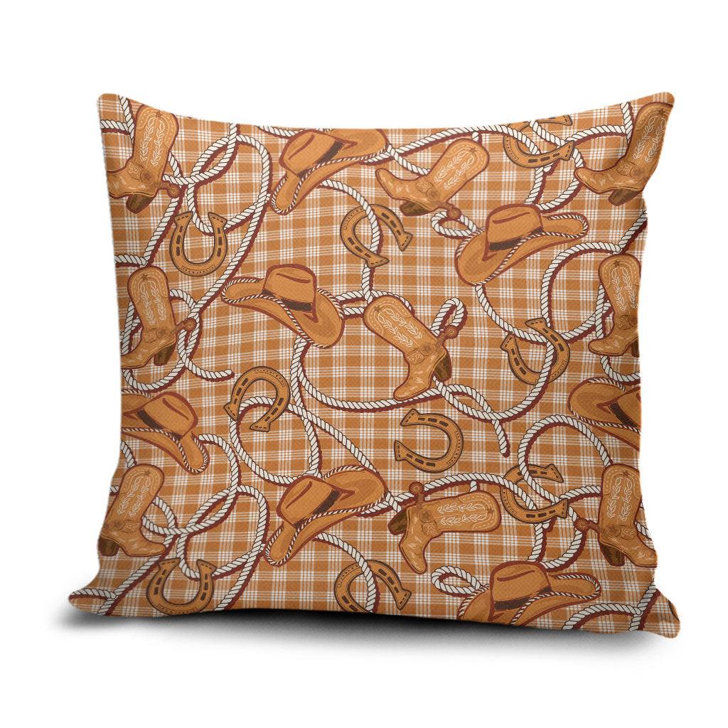 Brown Hawaii Palaka Cowboy Pillow Cover Hawaiian Paniolo Festival Spirit