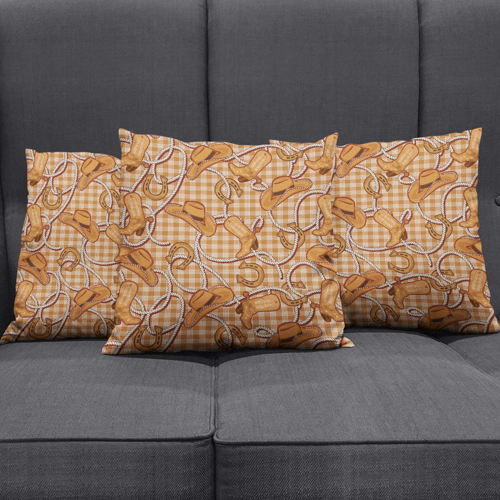 Brown Hawaii Palaka Cowboy Pillow Cover Hawaiian Paniolo Festival Spirit