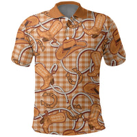 Brown Hawaii Palaka Cowboy Polo Shirt Hawaiian Paniolo Festival Spirit