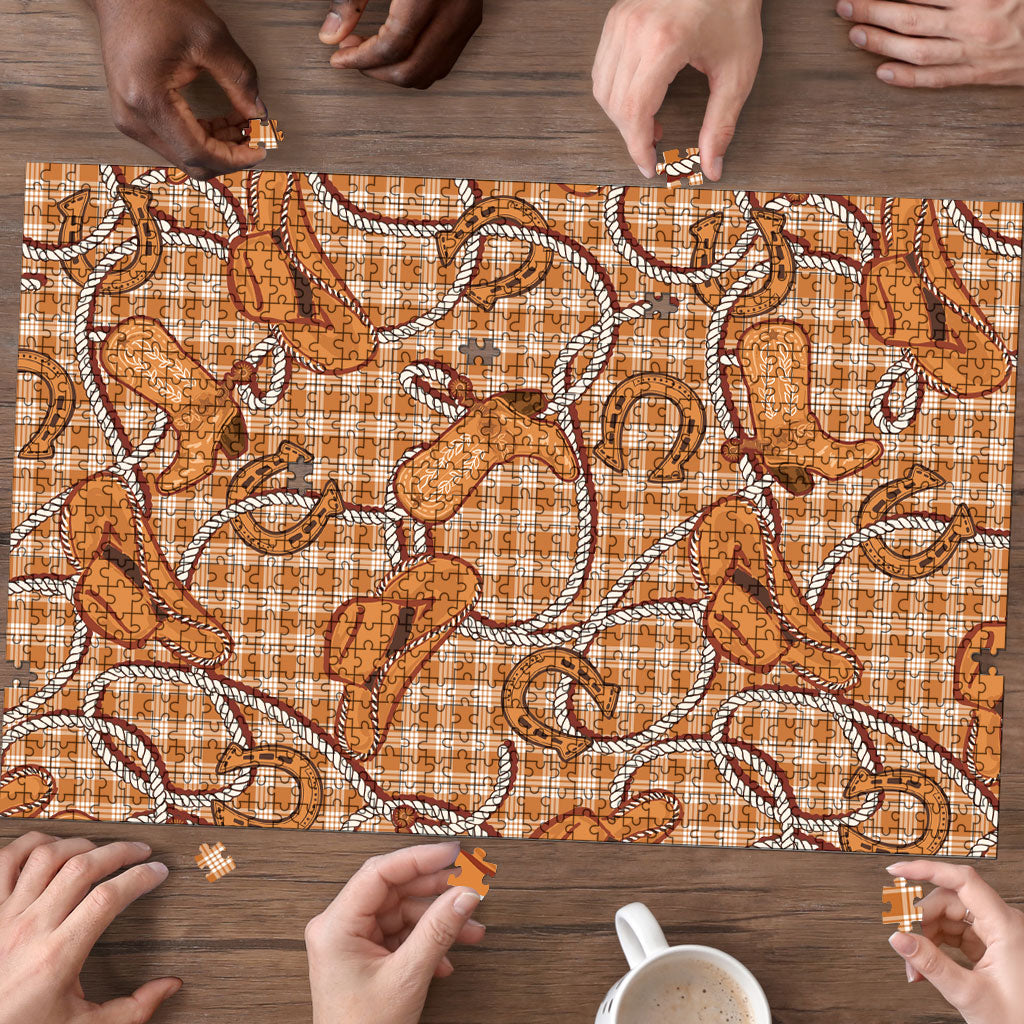 Brown Hawaii Palaka Cowboy Puzzle Hawaiian Paniolo Festival Spirit
