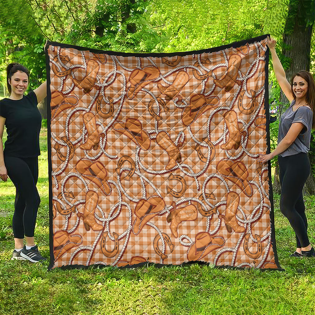 Brown Hawaii Palaka Cowboy Quilt Hawaiian Paniolo Festival Spirit