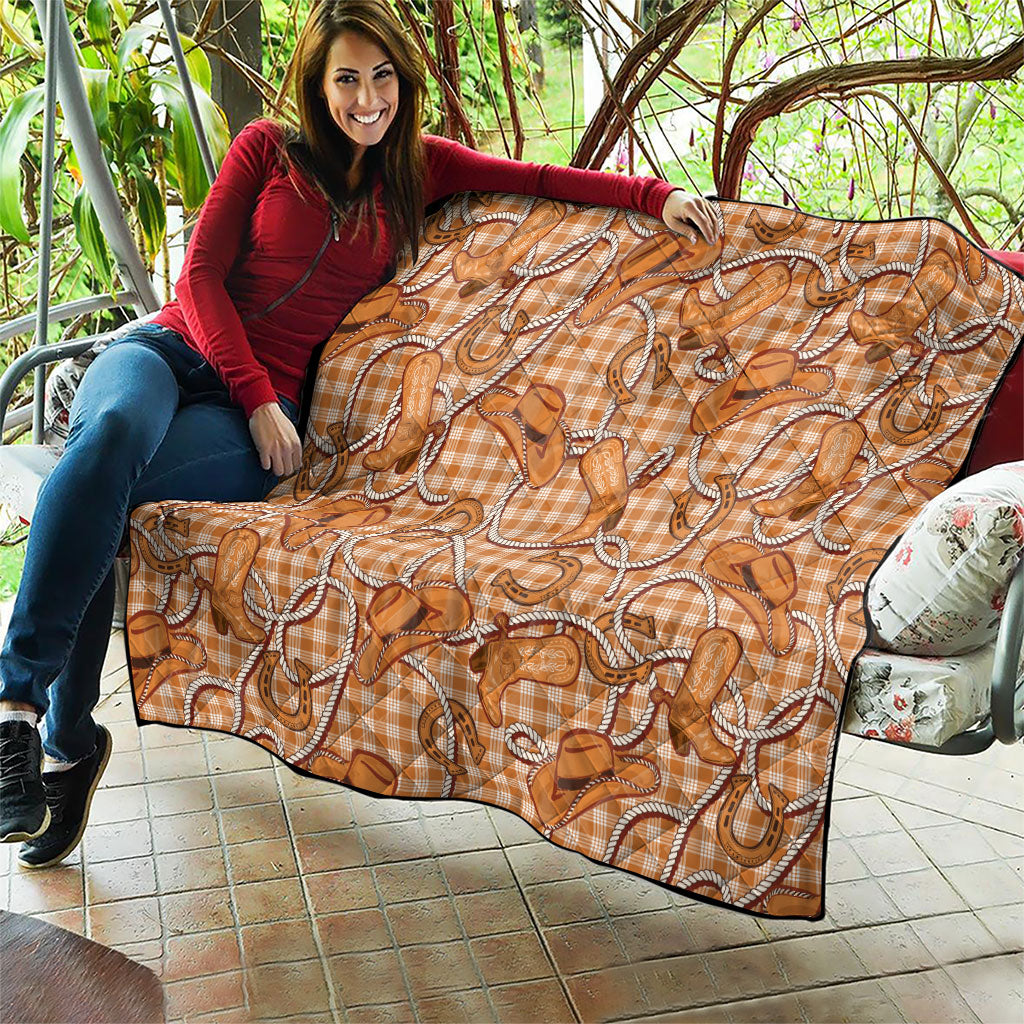 Brown Hawaii Palaka Cowboy Quilt Hawaiian Paniolo Festival Spirit