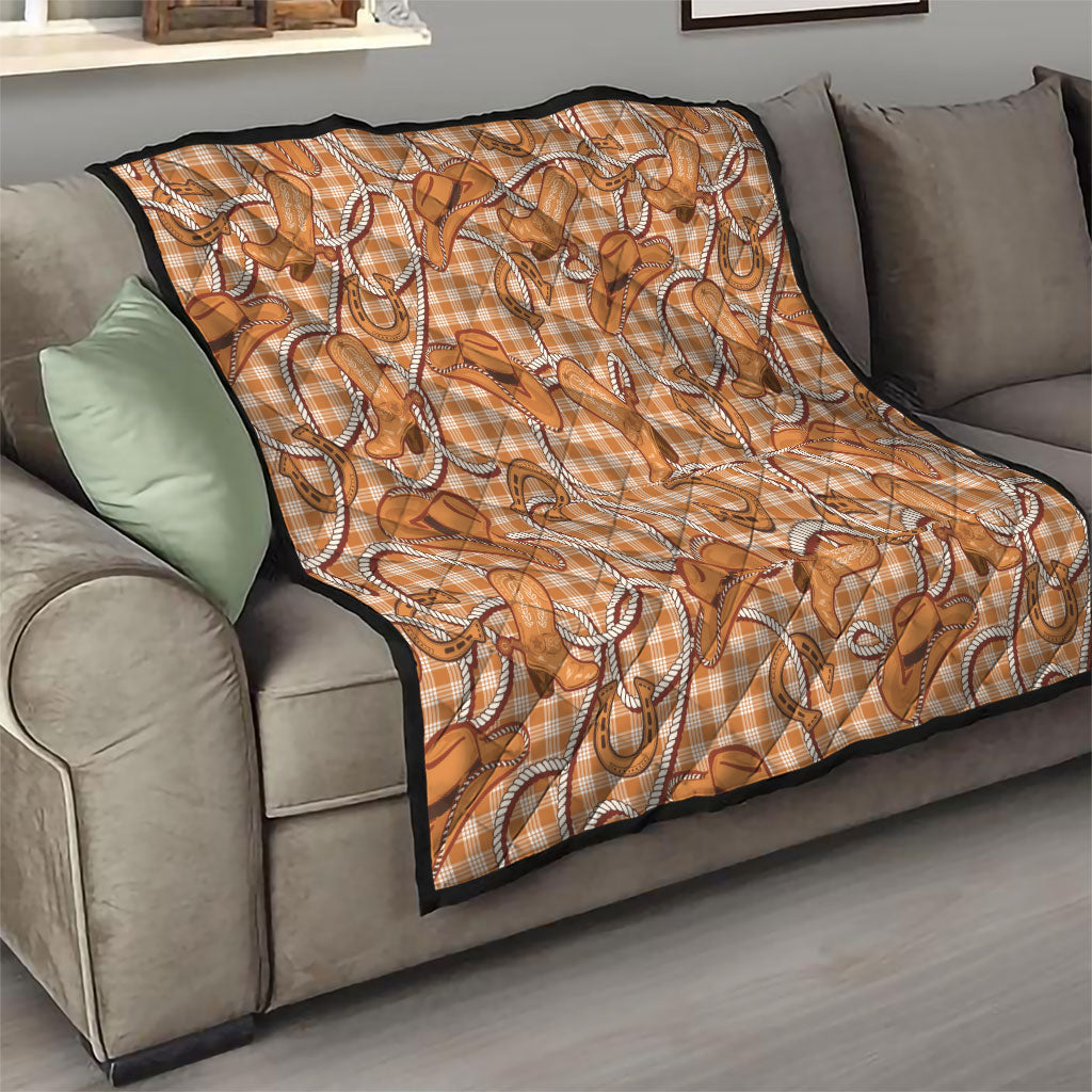Brown Hawaii Palaka Cowboy Quilt Hawaiian Paniolo Festival Spirit