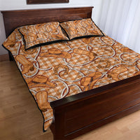 Brown Hawaii Palaka Cowboy Quilt Bed Set Hawaiian Paniolo Festival Spirit