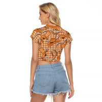 Brown Hawaii Palaka Cowboy Raglan Cropped T Shirt Hawaiian Paniolo Festival Spirit